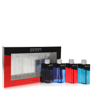 Man Aubusson Sport 4 x 0.5oz Sport EDT Spray ( One each of Sport Blue, Sport Red, Sport Aqua, Sport Black) By Aubusson