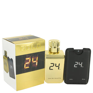 24 Gold The Fragrance Eau De Toilette Spray + 0.8 oz Mini EDT Pocket Spray By ScentStory