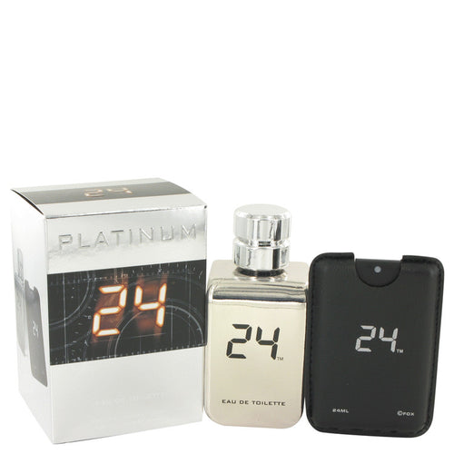 24 Platinum The Fragrance Eau De Toilette Spray + 0.8 oz Mini Pocket Spray By ScentStory
