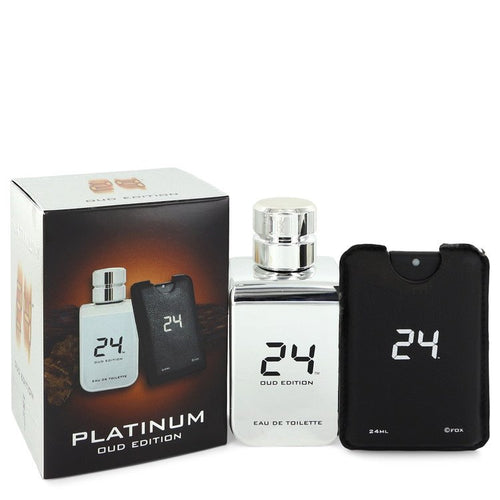 24 Platinum Oud Edition Eau De Toilette Concentree Spray  + 0.8 oz {Pocket Spray (Unisex) By ScentStory